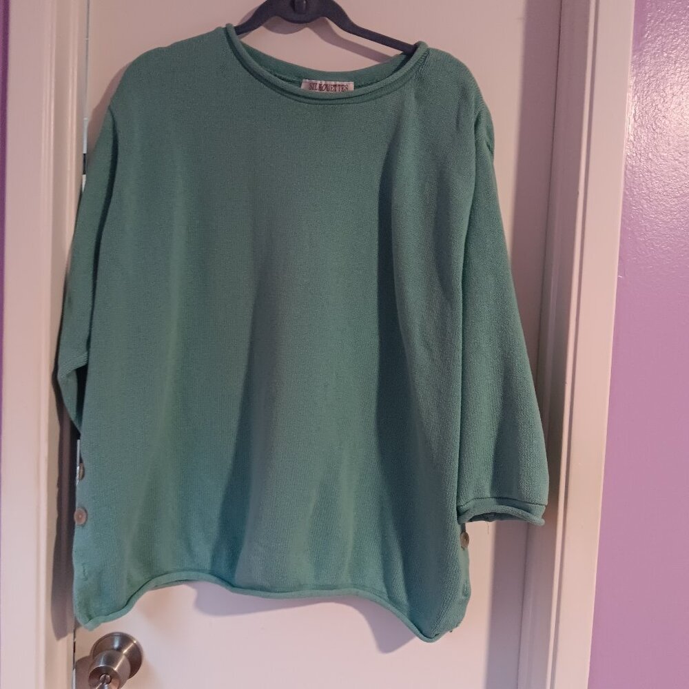 Silhouettes Women's Vintage Aqua Plus Size Sweater Tunic